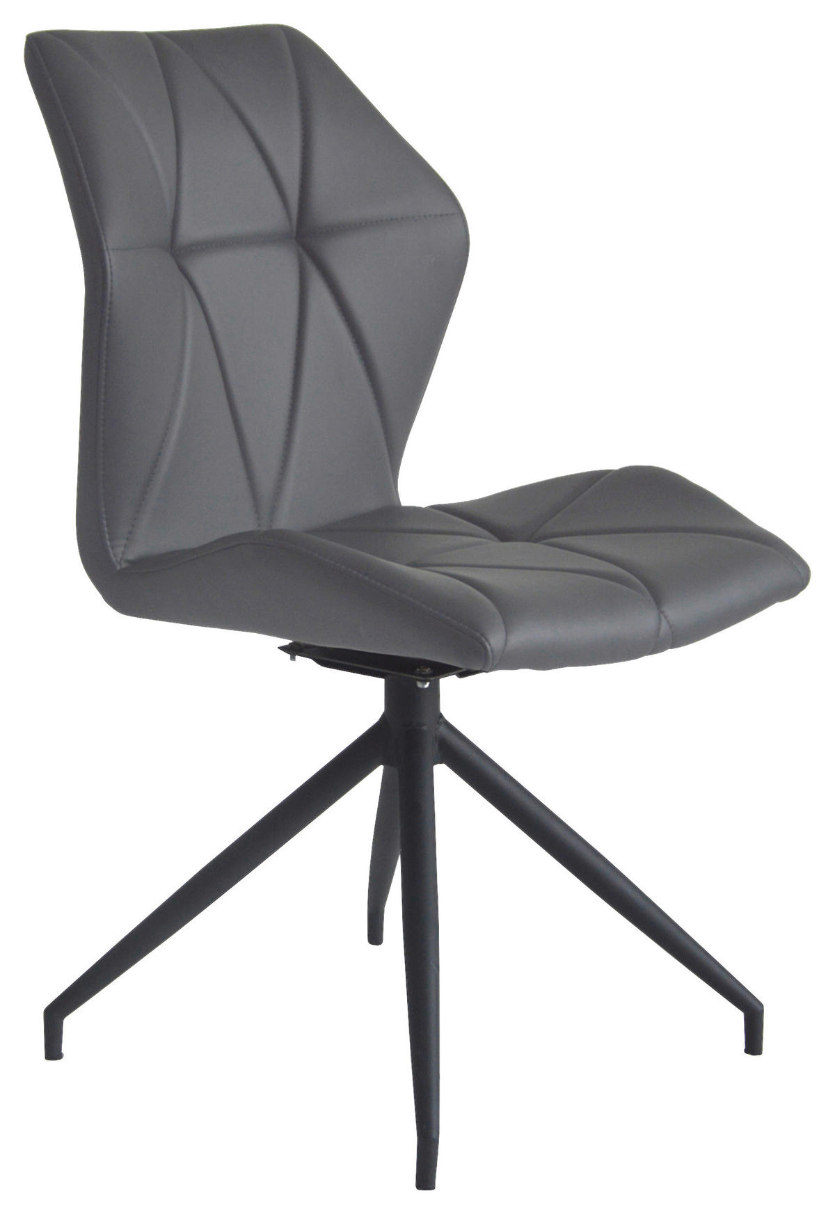 Stuhl IMKE  2er-Set grau schwarz Kunstleder Metall B/H/T: ca. 52x90,5x62 cm IMKE  2er-Set - schwarz/grau (52,00/90,50/62,00cm) - byLIVING