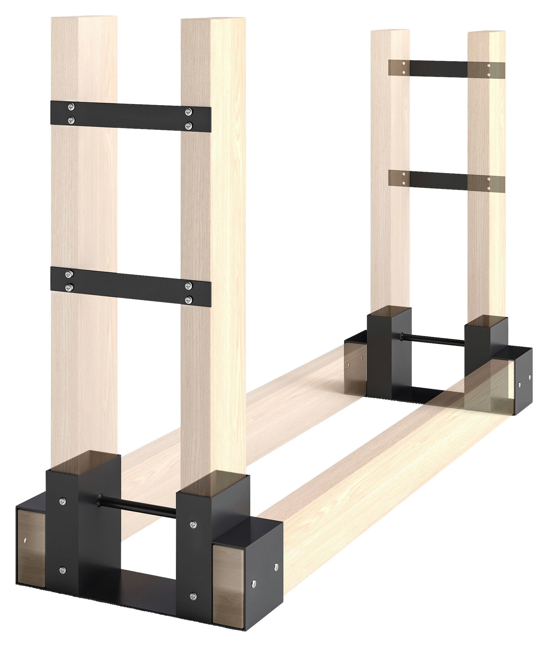 Outsunny Kaminholzregal schwarz B/H/L: ca. 10x15,5x33,5 cm Kaminholzregal - schwarz (33,50/10,00/15,50cm) - Outsunny