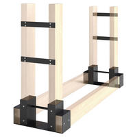 Outsunny Kaminholzregal schwarz B/H/L: ca. 10x15,5x33,5 cm Kaminholzregal - schwarz (33,50/10,00/15,50cm) - Outsunny