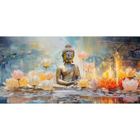 Keilrahmenbild Buddha B/H: ca. 70x33 cm Keilrahmen 33x70 cm - (70,00/33,00cm)