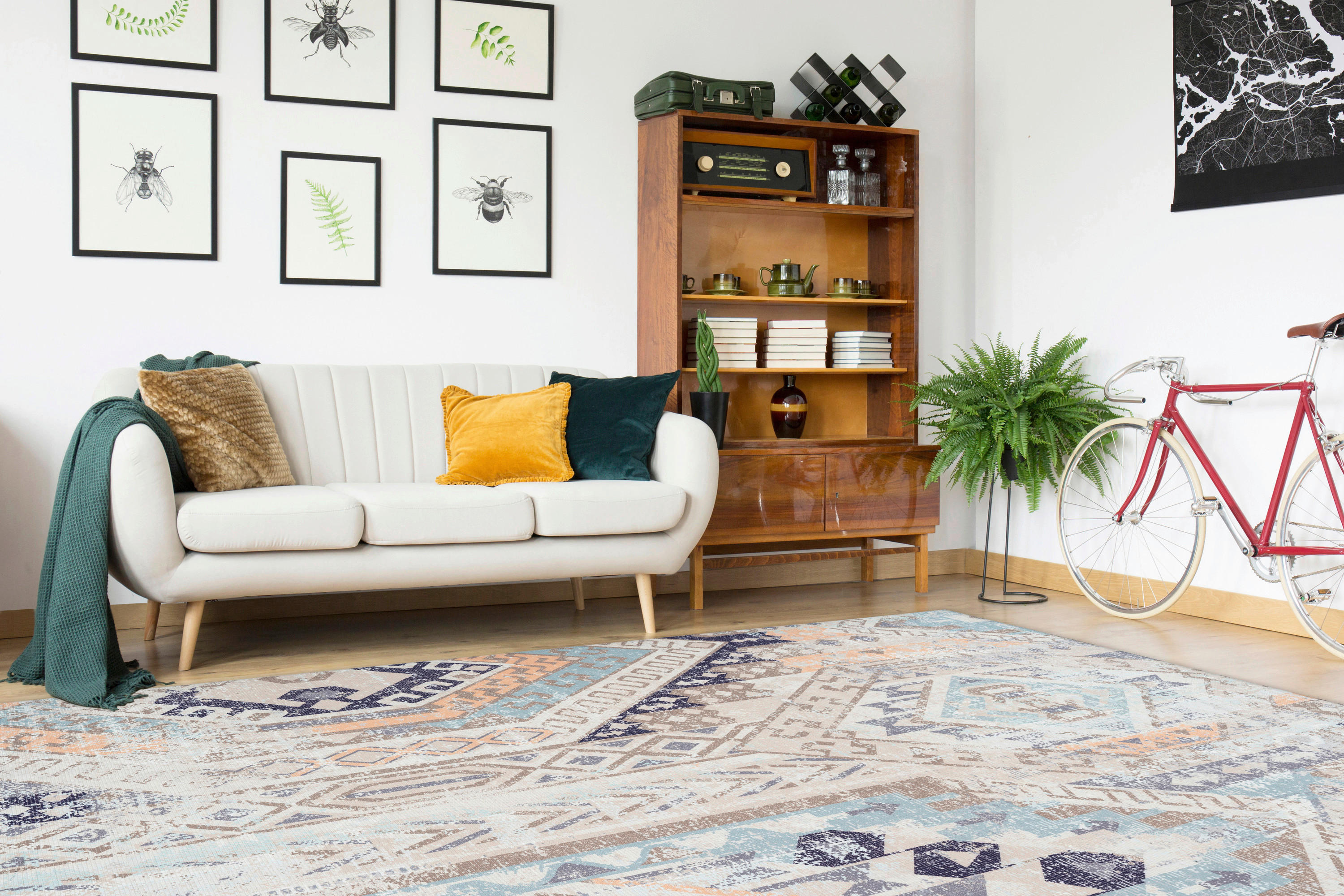 360Living Teppich Indiana multicolor B/L: ca. 160x230 cm Indiana - blau/multicolor (160,00/230,00cm) - 360Living