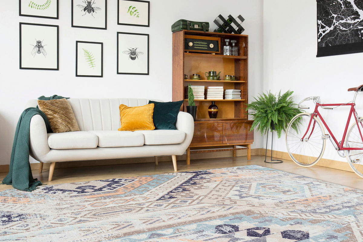 360Living Teppich Indiana multicolor B/L: ca. 160x230 cm Indiana - blau/multicolor (160,00/230,00cm) - 360Living