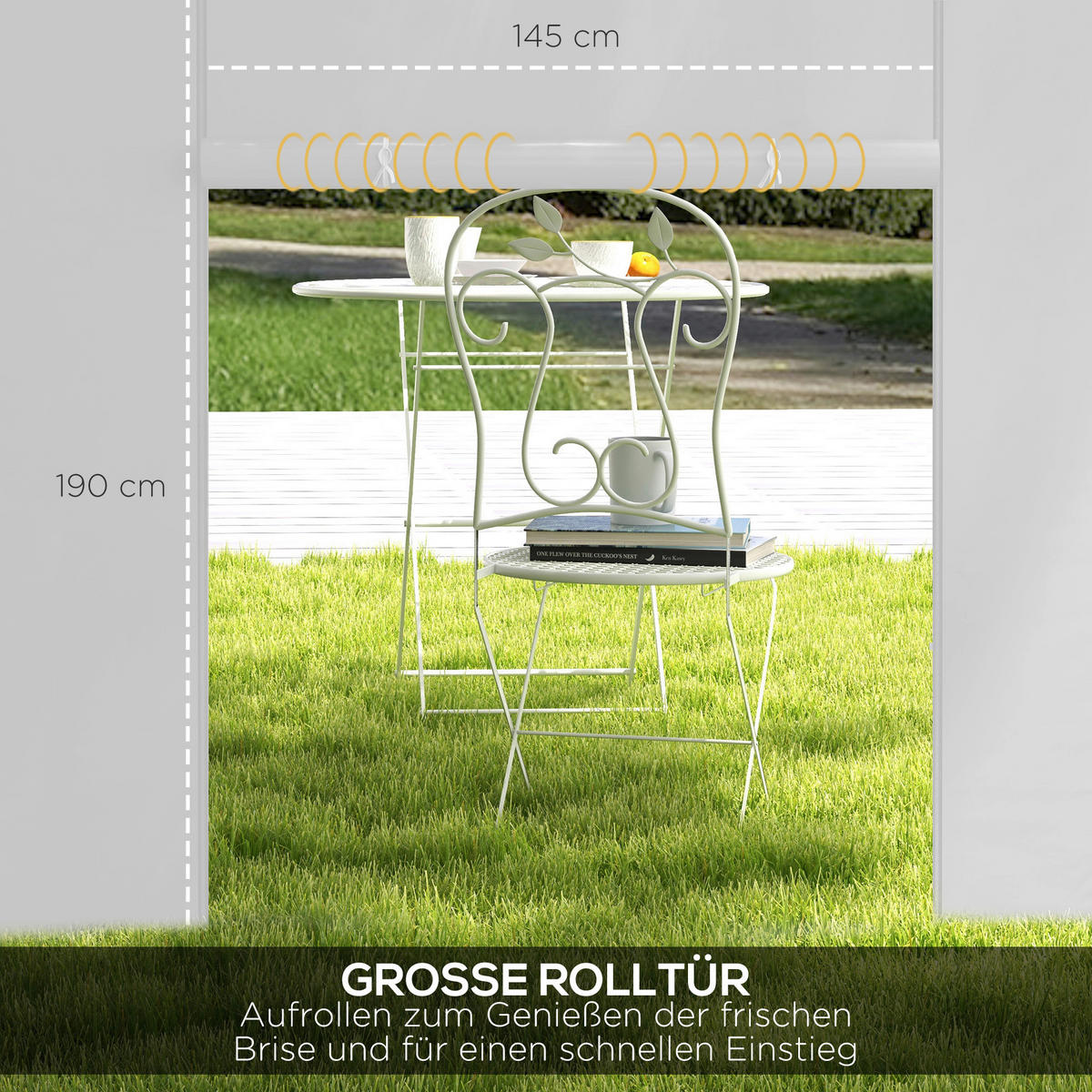 Outsunny Pavillon-Seitenwände weiß Polyester H/L: ca. 195x295 cm Pavillon-Seitenwände - weiß (295,00cm) - Outsunny