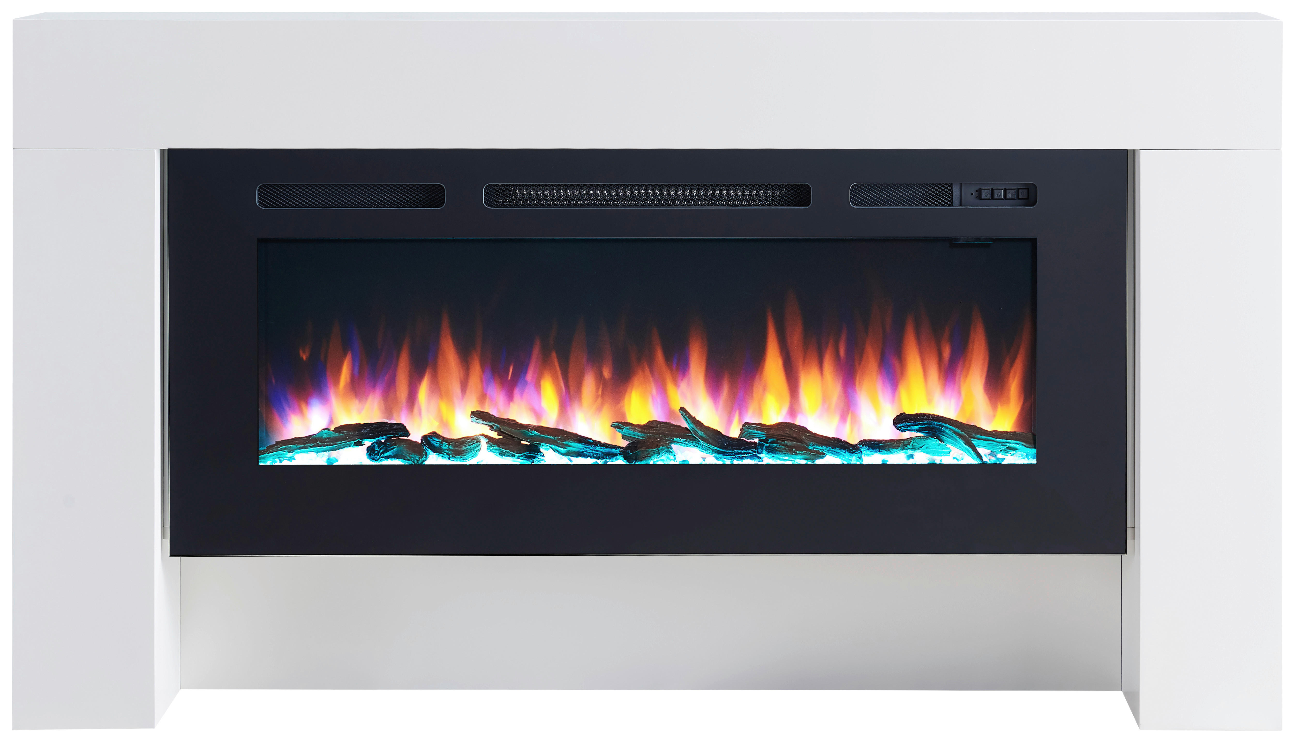 Balderia Elektrischer Kamin Elektrischer-Kamin Zeus weiß MDF Metall B/H/T: ca. 88x161x21 cm ca. 2000 W Elekt.-Kamin Zeus EF173D-MT173F - weiß (88,00/161,00/21,00cm) - Balderia