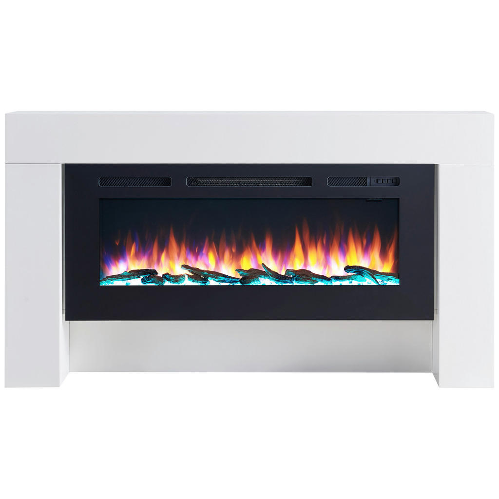 Richen Elektrokamin Zeus mit Heizung, LED-Beleuchtung, 3D-Flammeneffekt & Fernbedienung