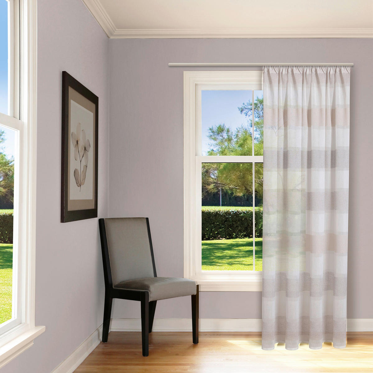 Dekovorhang Streifen breit braun B/L: ca. 140x245 cm Streifen breit - braun (140,00/245,00cm) - feel of nature