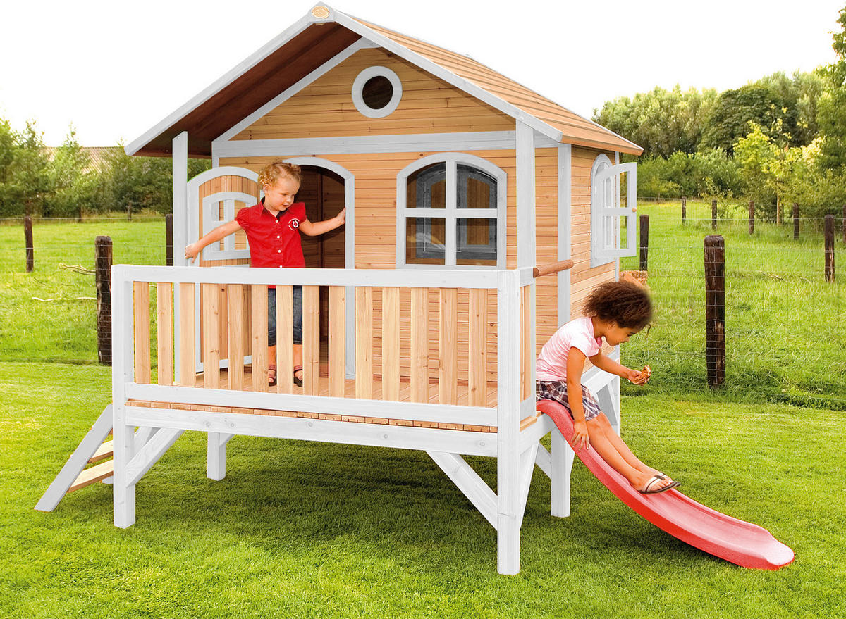 AXI Spielhaus Stef braun B/H/L: ca. 349x233x212 cm Stef - braun/weiß (212,00/349,00/233,00cm) - AXI