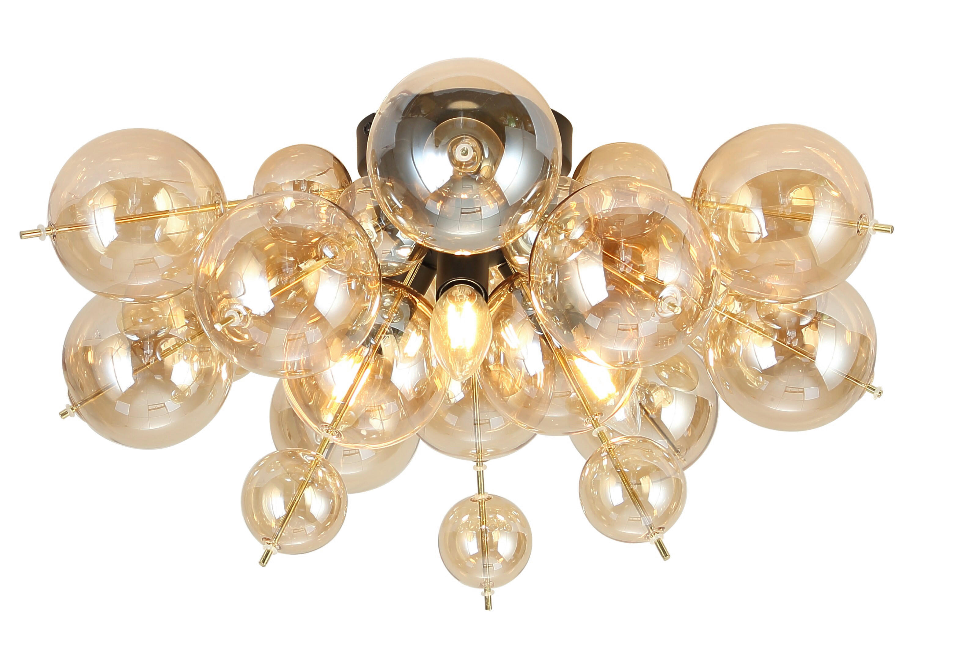 GLOBO Deckenleuchte mattschwarz Glas Metall H/D: ca. 28x55 cm 3 Brennstellen 15633DA - mattschwarz (55,00/28,00cm) - GLOBO
