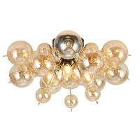 GLOBO Deckenleuchte mattschwarz Glas Metall H/D: ca. 28x55 cm 3 Brennstellen 15633DA - mattschwarz (55,00/28,00cm) - GLOBO