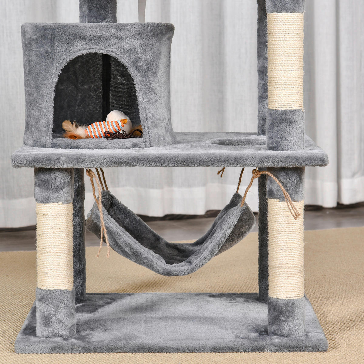 PawHut Kratzbaum grau Polypropylen B/H/L: ca. 50x60x145 cm Kratzbaum - grau (145,00/50,00/60,00cm) - PawHut