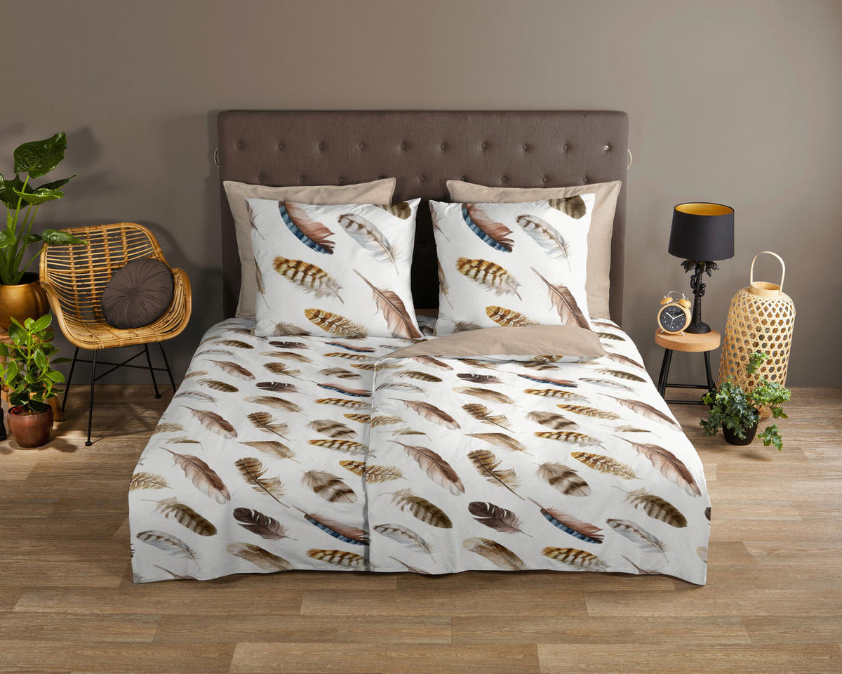 Bettwäsche Fedra sand Baumwolle B/L: ca. 135x200 cm Fedra - sand (135,00/200,00cm) - Good Morning