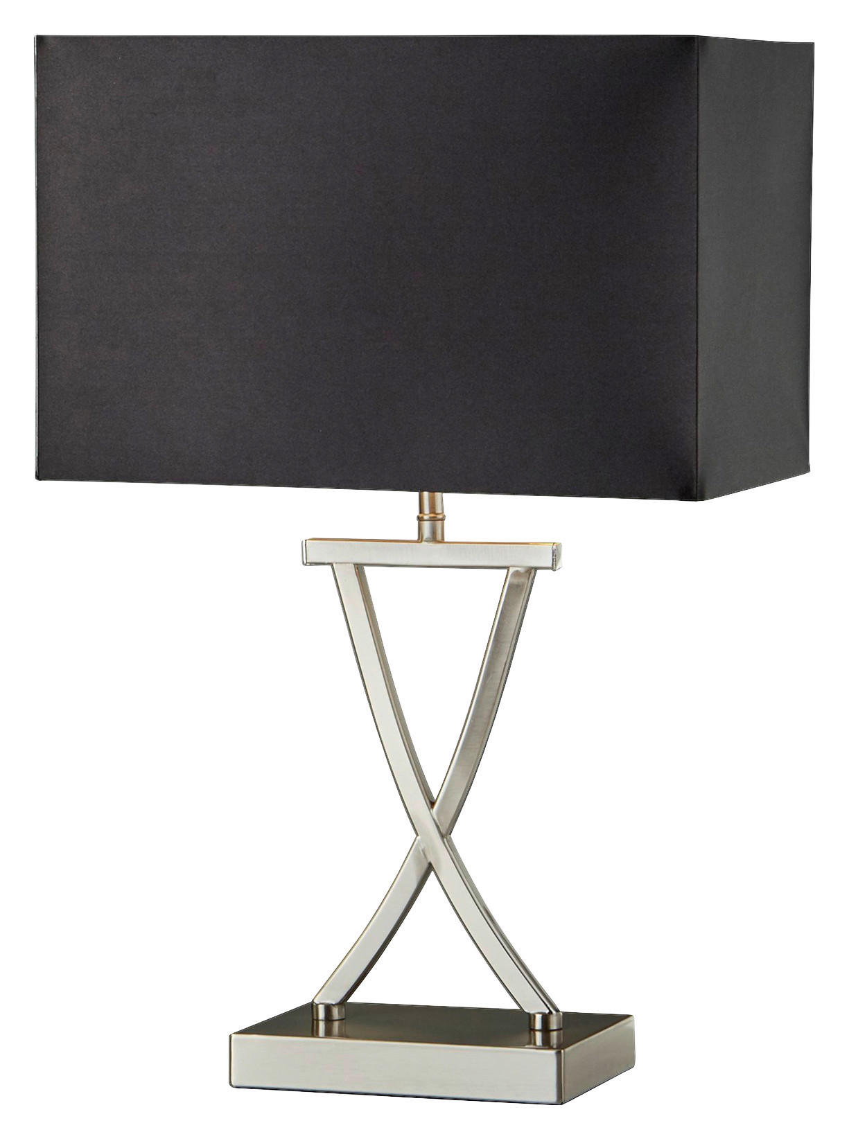 Searchlight Tischlampe silber Stahl Textil B/H/L: ca. 20x48,5x31 cm E14 1 Brennstellen Club - silber (31,00/20,00/48,50cm) - Searchlight