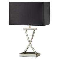 Searchlight Tischlampe silber Stahl Textil B/H/L: ca. 20x48,5x31 cm E14 1 Brennstellen Club - silber (31,00/20,00/48,50cm) - Searchlight