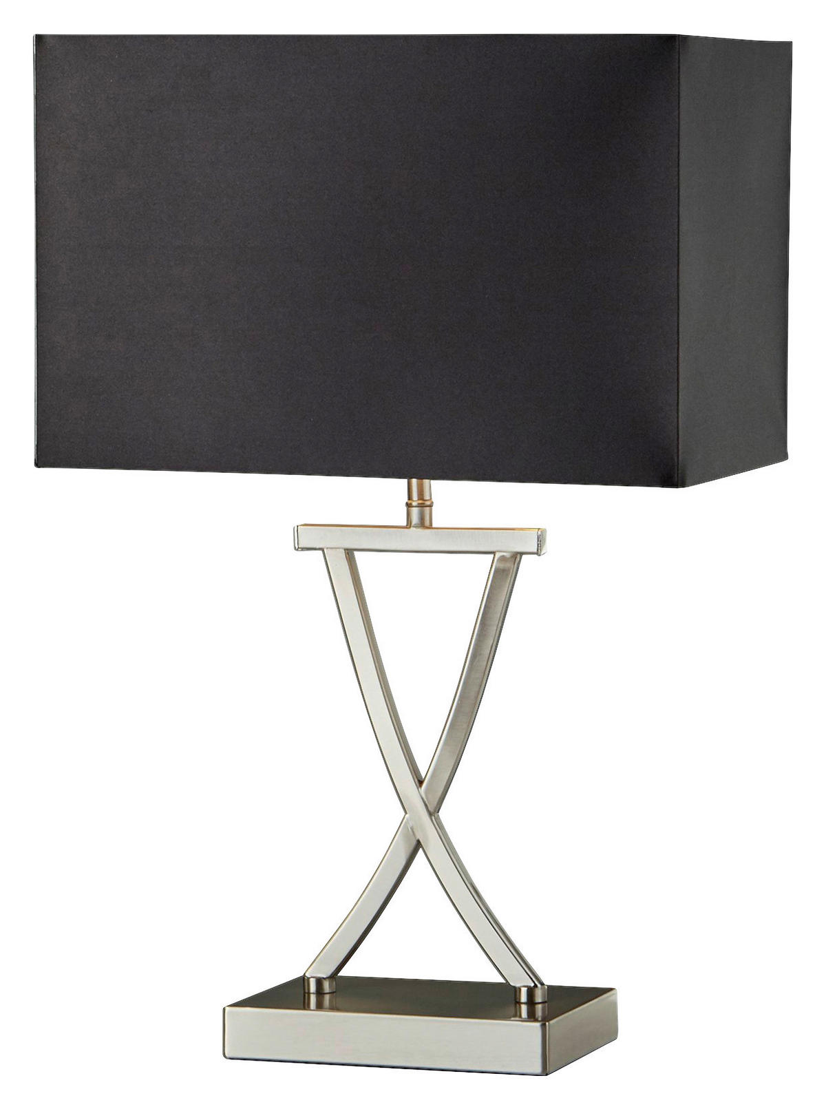 Searchlight Tischlampe silber Stahl Textil B/H/L: ca. 20x48,5x31 cm E14 1 Brennstellen Club - silber (31,00/20,00/48,50cm) - Searchlight