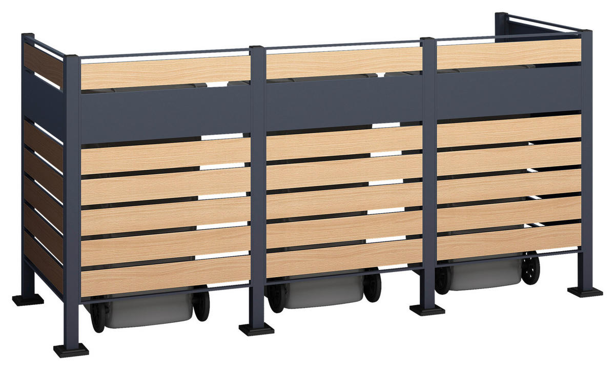 Westmann MülltonnenverkleidungBox Planum Box Planum - natur/anthrazit (90,00/250,00/120,00cm) - Westmann