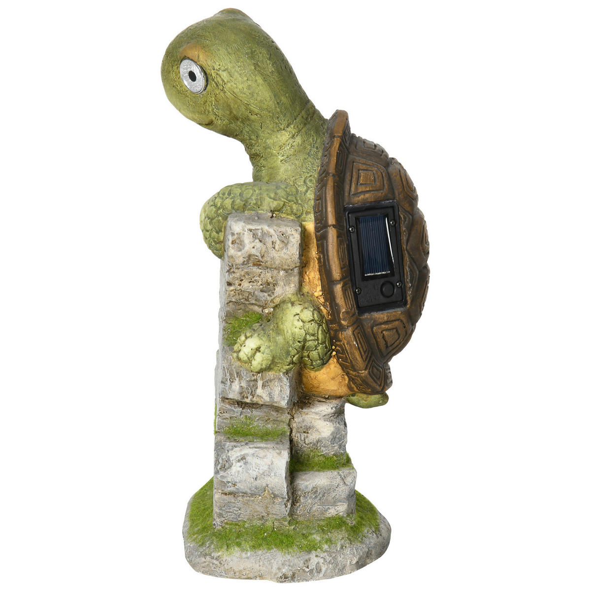 Outsunny Gartenstatue mit LED-Beleuchtung Gartenstatue_mit_LED-Beleuchtung - natur (17,50/18,50/36,50cm) - Outsunny