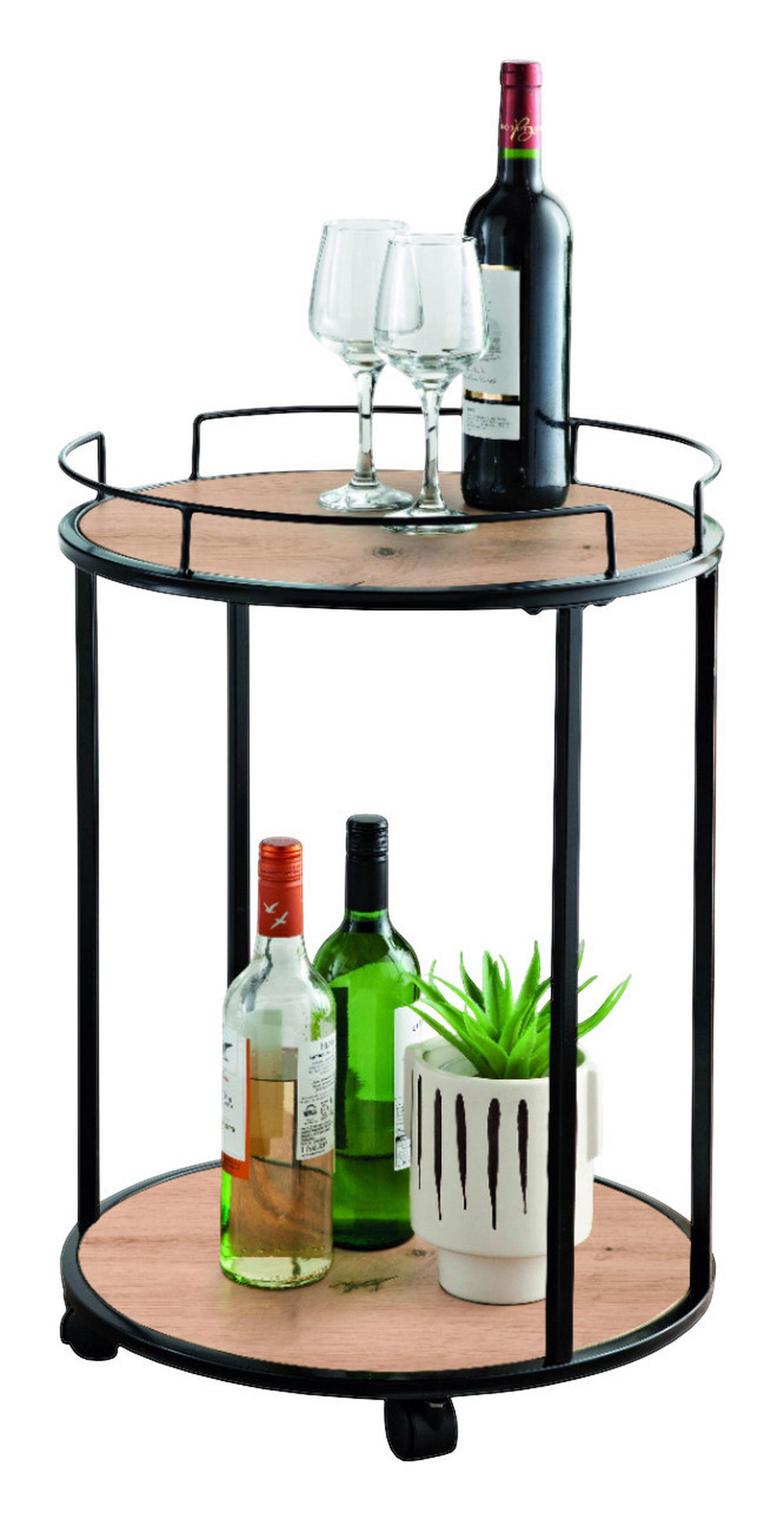 Beistelltisch Trelleborg B/H/T: ca. 44x62x44 cm Trelleborg - Eiche/schwarz (44,00/62,00/44,00cm)