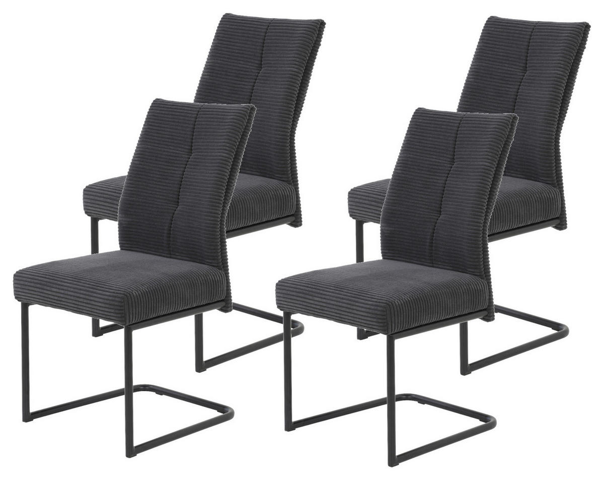 Schwingstuhl Dagmar, 4er-Set anthrazit Metall B/H/T: ca. 50x99x65 cm Dagmar, 4er-Set - anthrazit (50,00/99,00/65,00cm) - Hela
