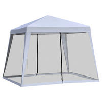 Outsunny Pavillon grau Stahl B/H/L: ca. 300x245x300 cm Pavillon - grau (300,00/300,00/245,00cm) - Outsunny