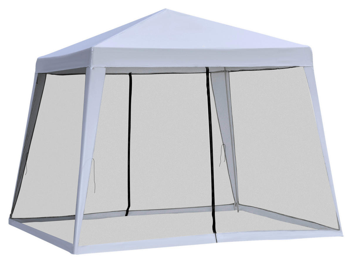 Outsunny Pavillon grau Stahl B/H/L: ca. 300x245x300 cm Pavillon - grau (300,00/300,00/245,00cm) - Outsunny