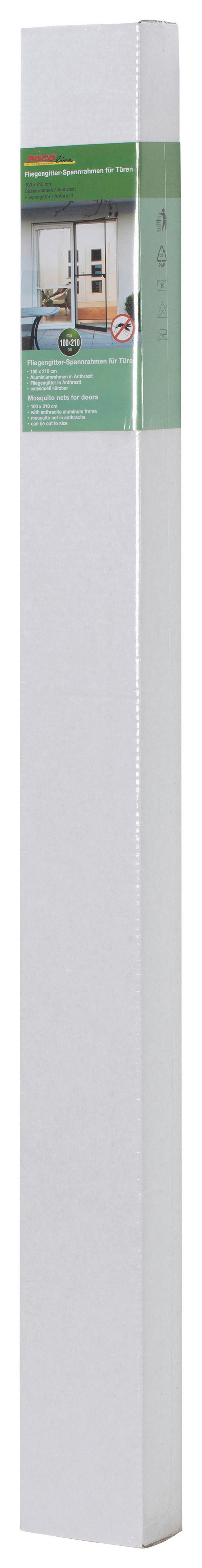 Fliegengitter anthrazit B/L: ca. 100x210 cm Fliegengitter-Spannrahmen-Tür - anthrazit (100,00/210,00cm)