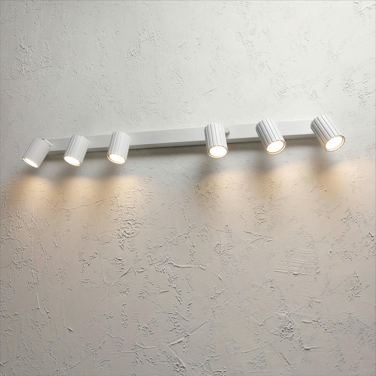 Lamkur Strahler weiß Stahl B/H/L: ca. 6,5x16,5x117 cm 6 Brennstellen Prisma - weiß (117,00/6,50/16,50cm) - Lamkur