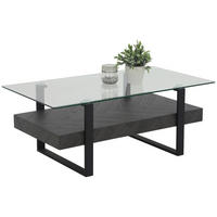 Couchtisch Konrad schwarz mattschwarz klar B/H/T: ca. 110x43x60 cm Konrad - klar/schwarz (110,00/43,00/60,00cm) - Hela