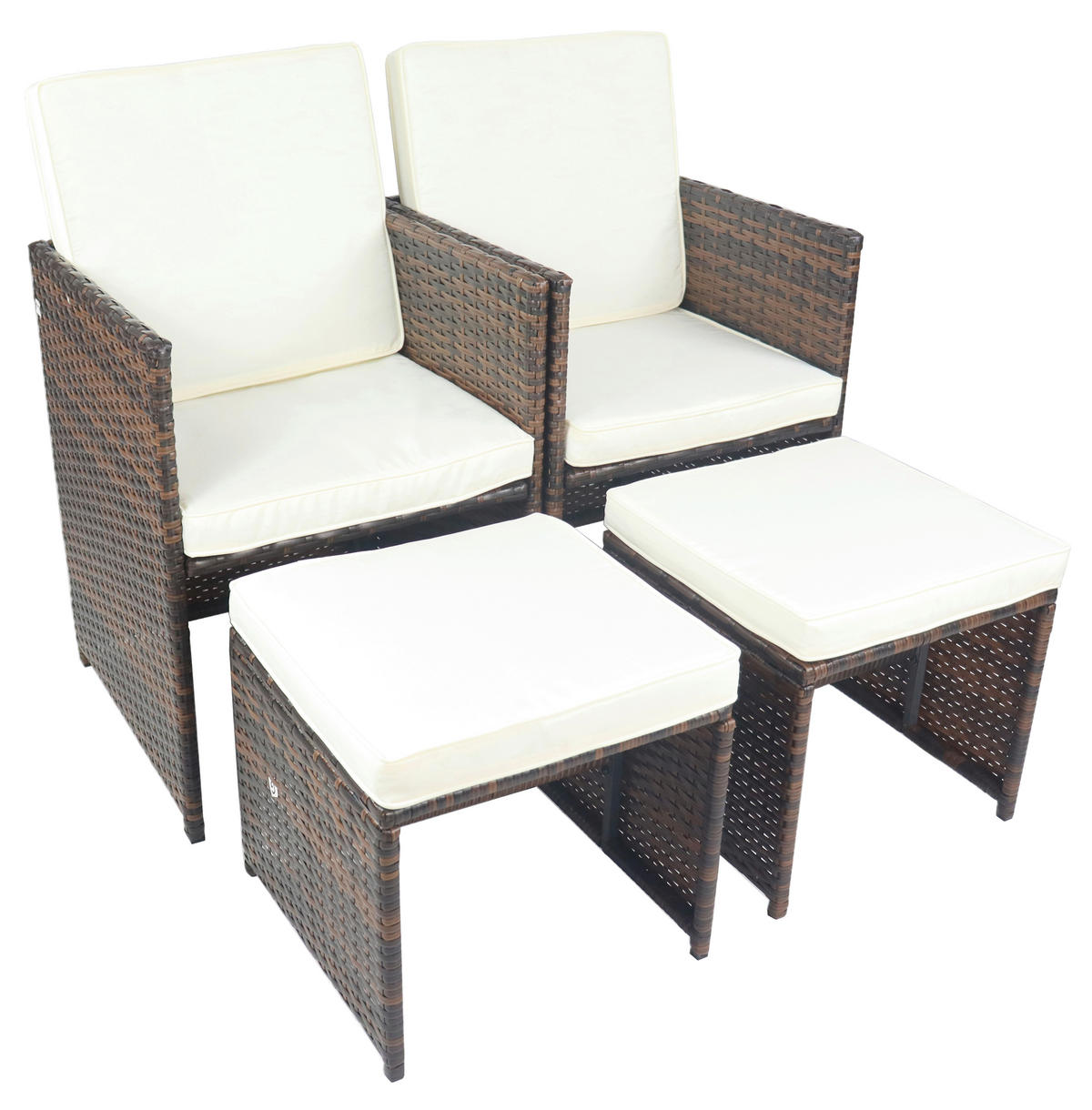 VCM Gartenstuhl 4er Set braun Rattan B/H/L: ca. 53x84x53 cm Gartenstuhl 4er Set Raloso - braun (53,00/53,00/84,00cm) - VCM