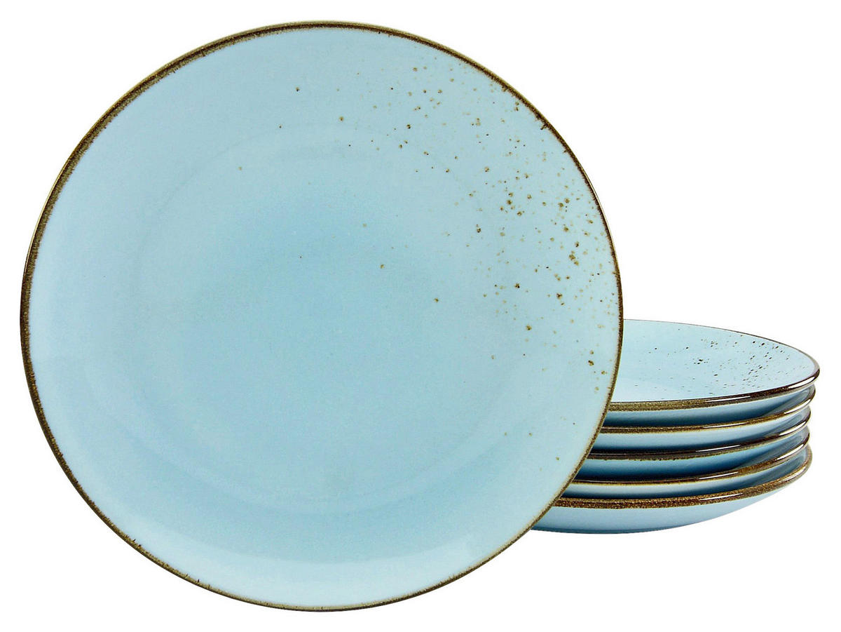 CreaTable Teller NATURE COLLECTION hellblau Steinzeug D: ca. 27 cm NATURE COLLECTION - hellblau (27,00cm) - CreaTable