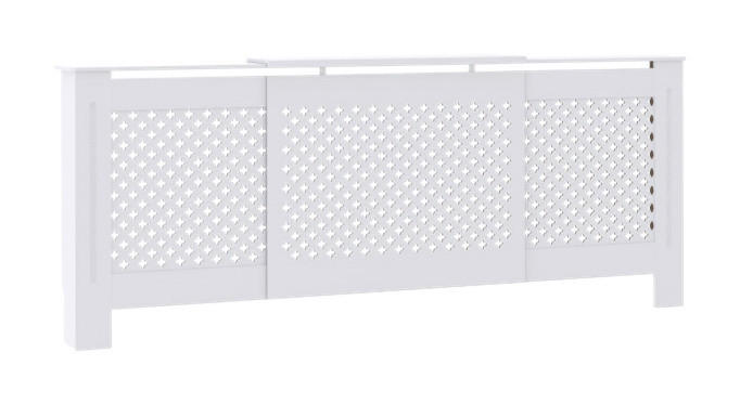 VidaXL Heizkörperverkleidung weiß B/H/T: ca. 205x81,5x19 cm Heizkörperverkleidung - weiß (205,00/81,50/19,00cm) - VidaXL