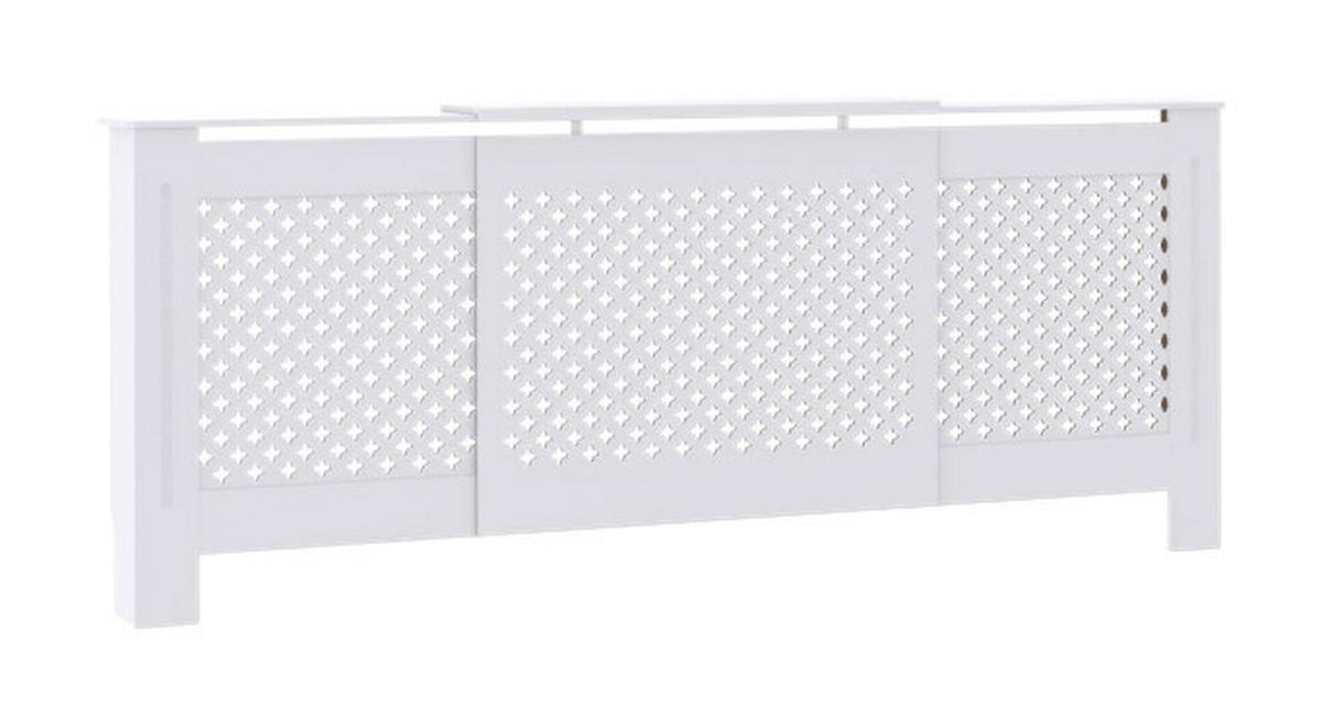 VidaXL Heizkörperverkleidung weiß B/H/T: ca. 205x81,5x19 cm Heizkörperverkleidung - weiß (205,00/81,50/19,00cm) - VidaXL