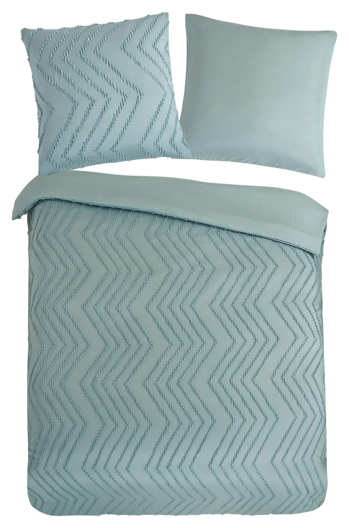 Bettwäsche Zigzag salbei Polyester B/L: ca. 155x220 cm Zigzag - salbei (155,00/220,00cm) - Pure