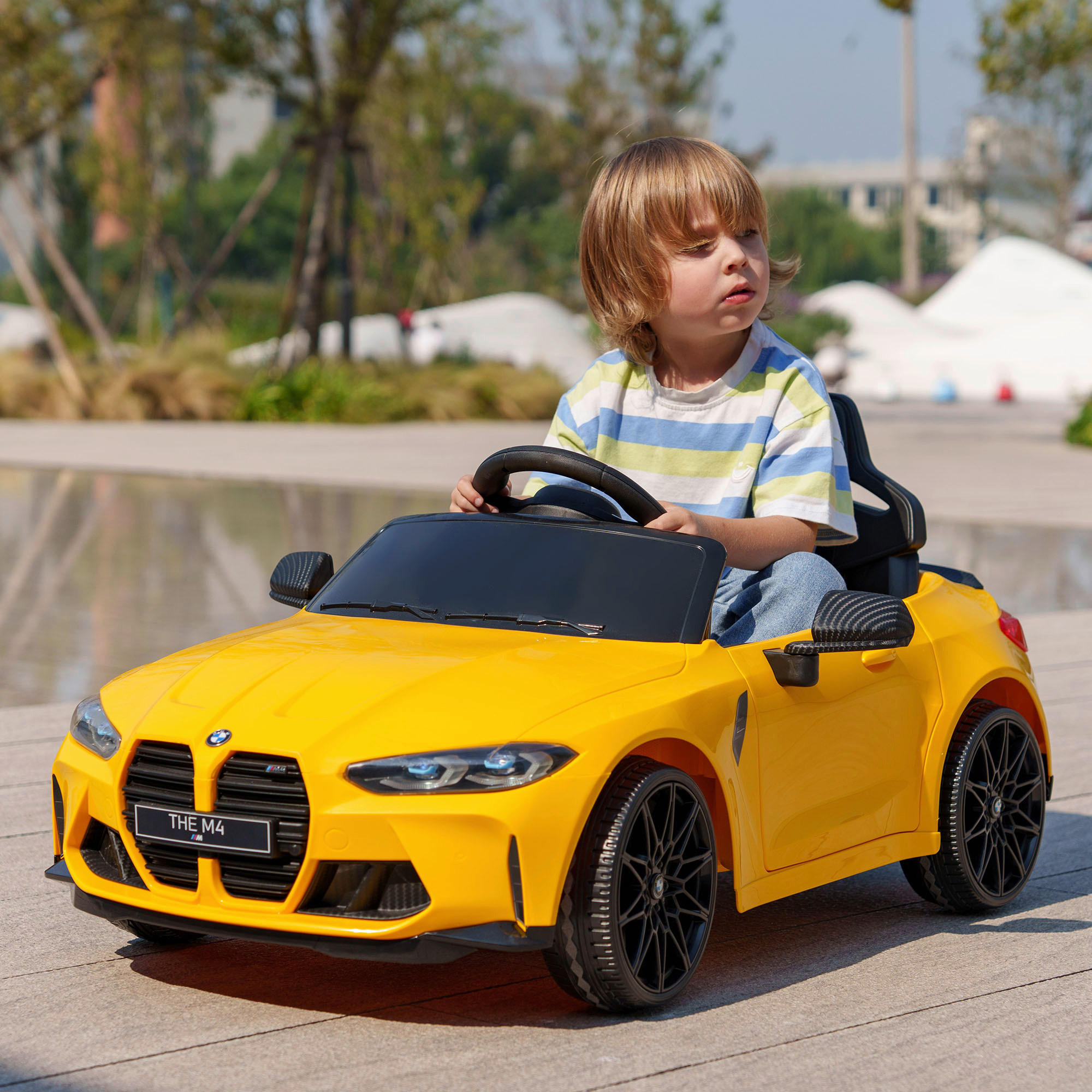 AIYAPLAY Kinder-Elektroauto gelb B/H/L: ca. 69,5x51x108 cm Kinder-Elektroauto - gelb (108,00/69,50/51,00cm) - AIYAPLAY