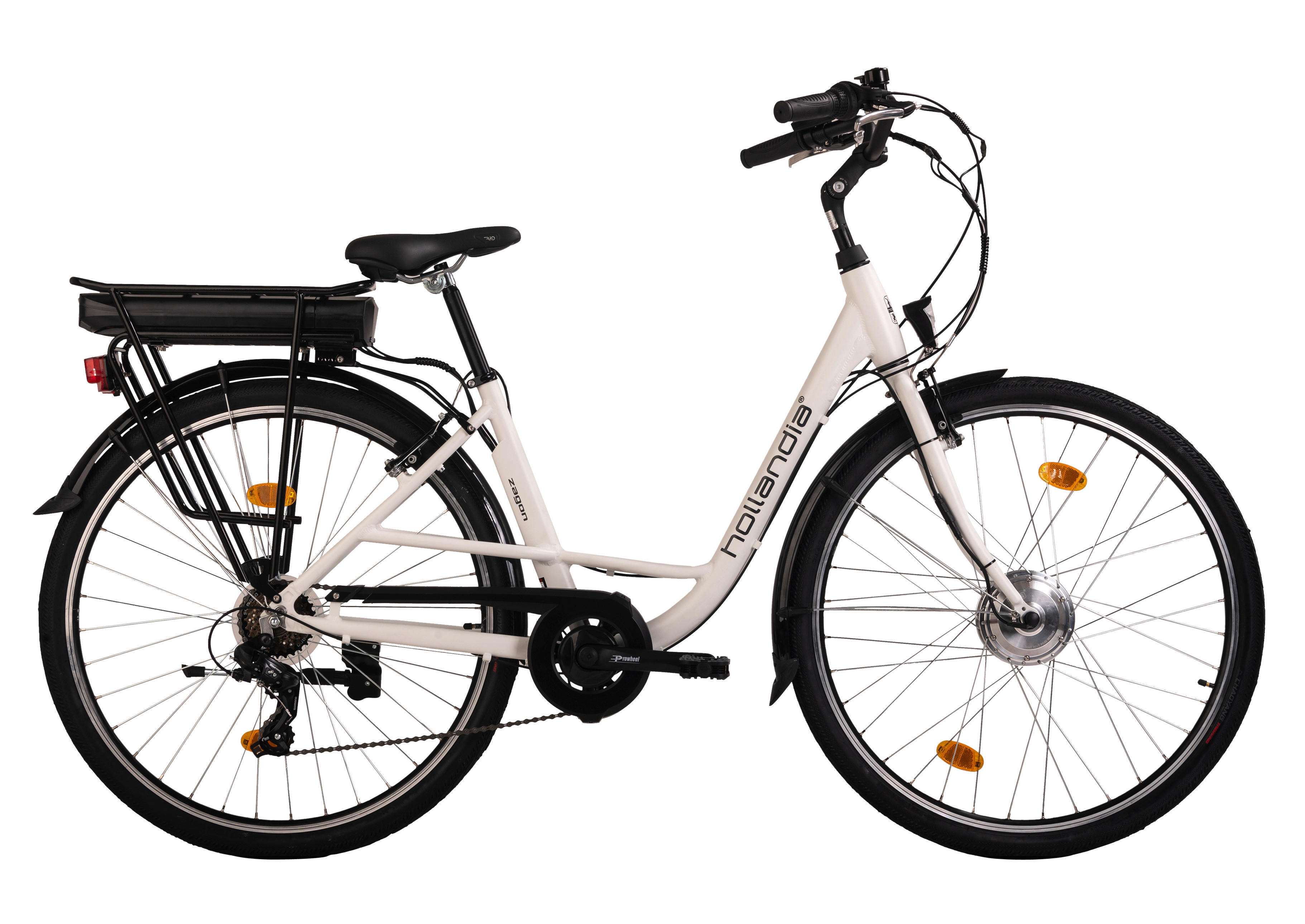Hollandia City E-Bike Zagon KS184E 28 Zoll Rahmenhöhe 44 cm 6 Gänge weiß weiß ca. 250 W ca. 36 V ca. 28 Zoll Zagon - weiß - Hollandia