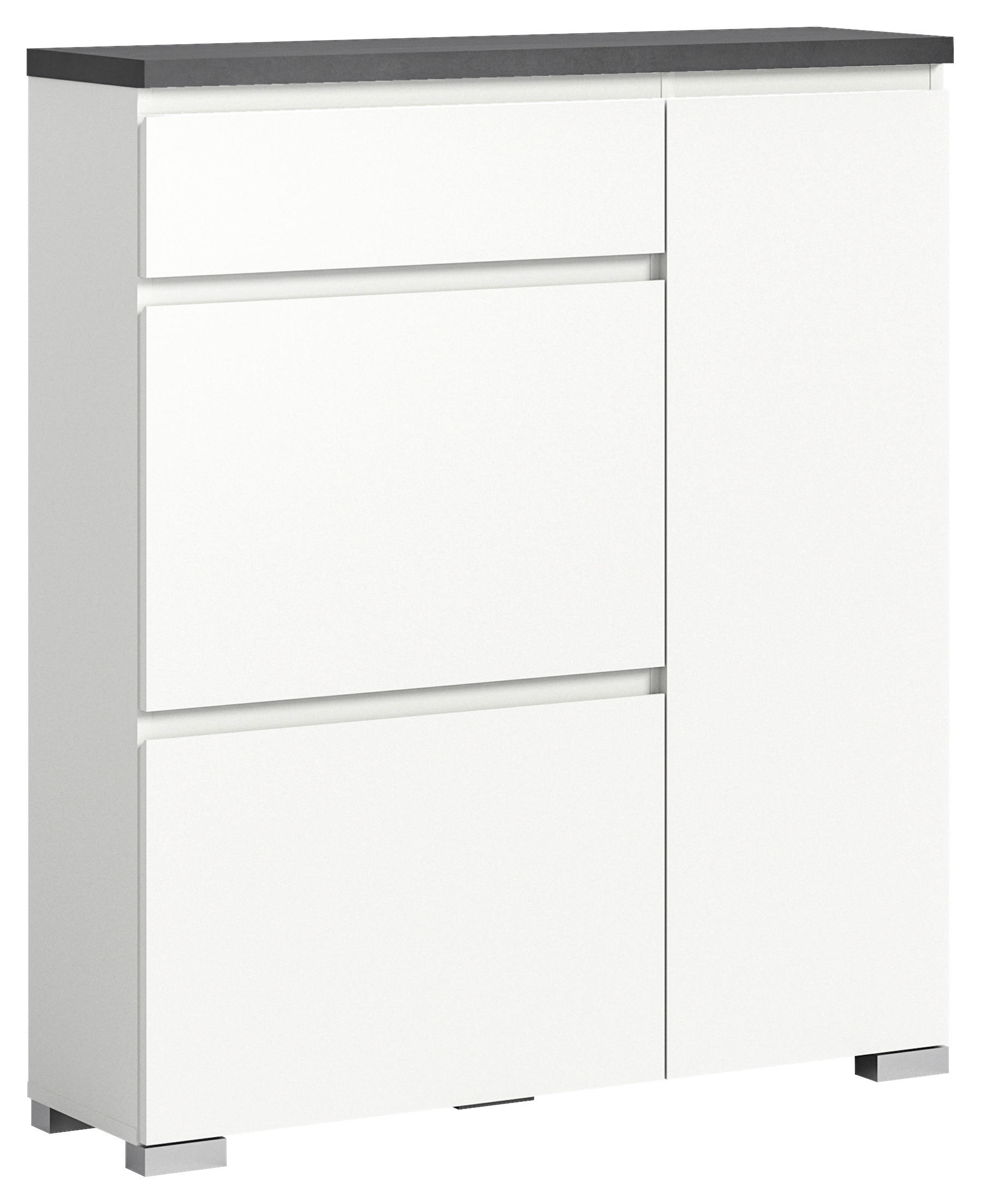 Schuhschrank Shoelove weiß grau B/H/T: ca. 95x109x27 cm Shoelove - weiß/grau (95,00/109,00/27,00cm) - xonox.home