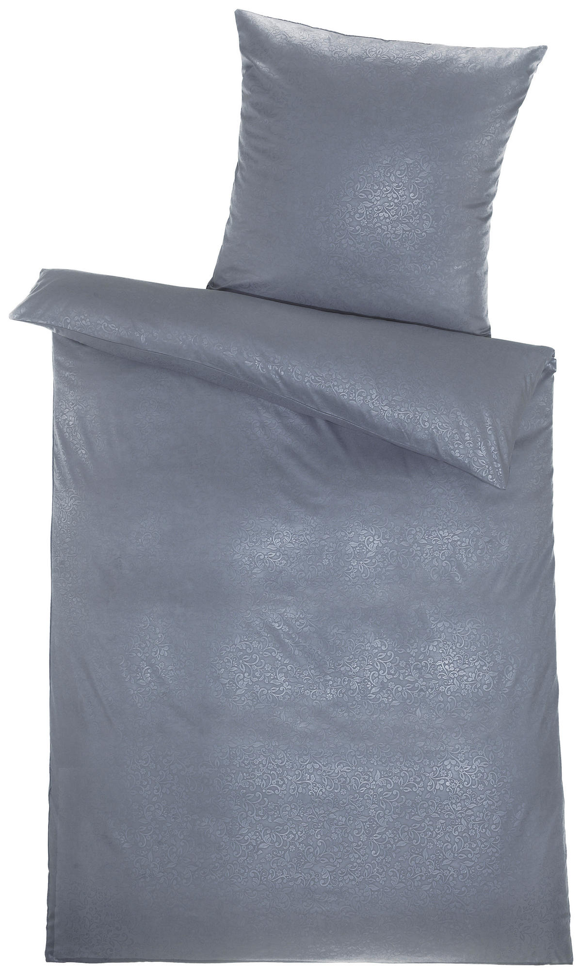 Microfaser Bettwäsche Bettwäsche_Microfaser Ranke geprägt - Silbergrau (135,00/200,00cm)