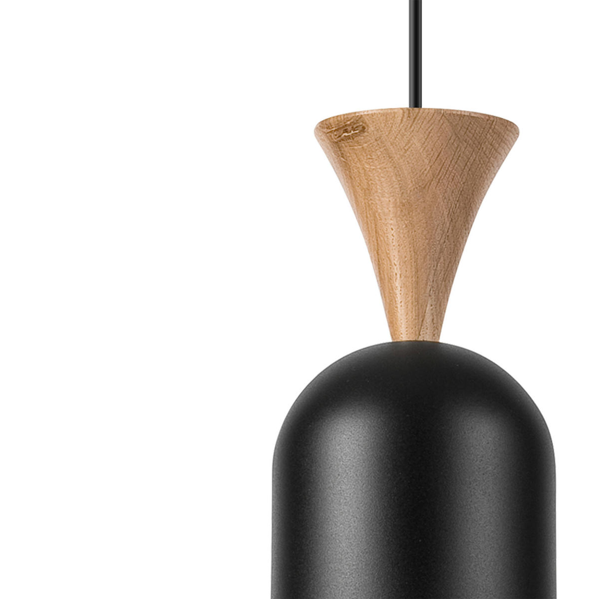 Lamkur Hängeleuchte schwarz Eiche Stahl Holz B/H/L: ca. 11x102x11 cm E27 1 Brennstellen Nolan - Eiche/schwarz (11,00/11,00/102,00cm) - Lamkur