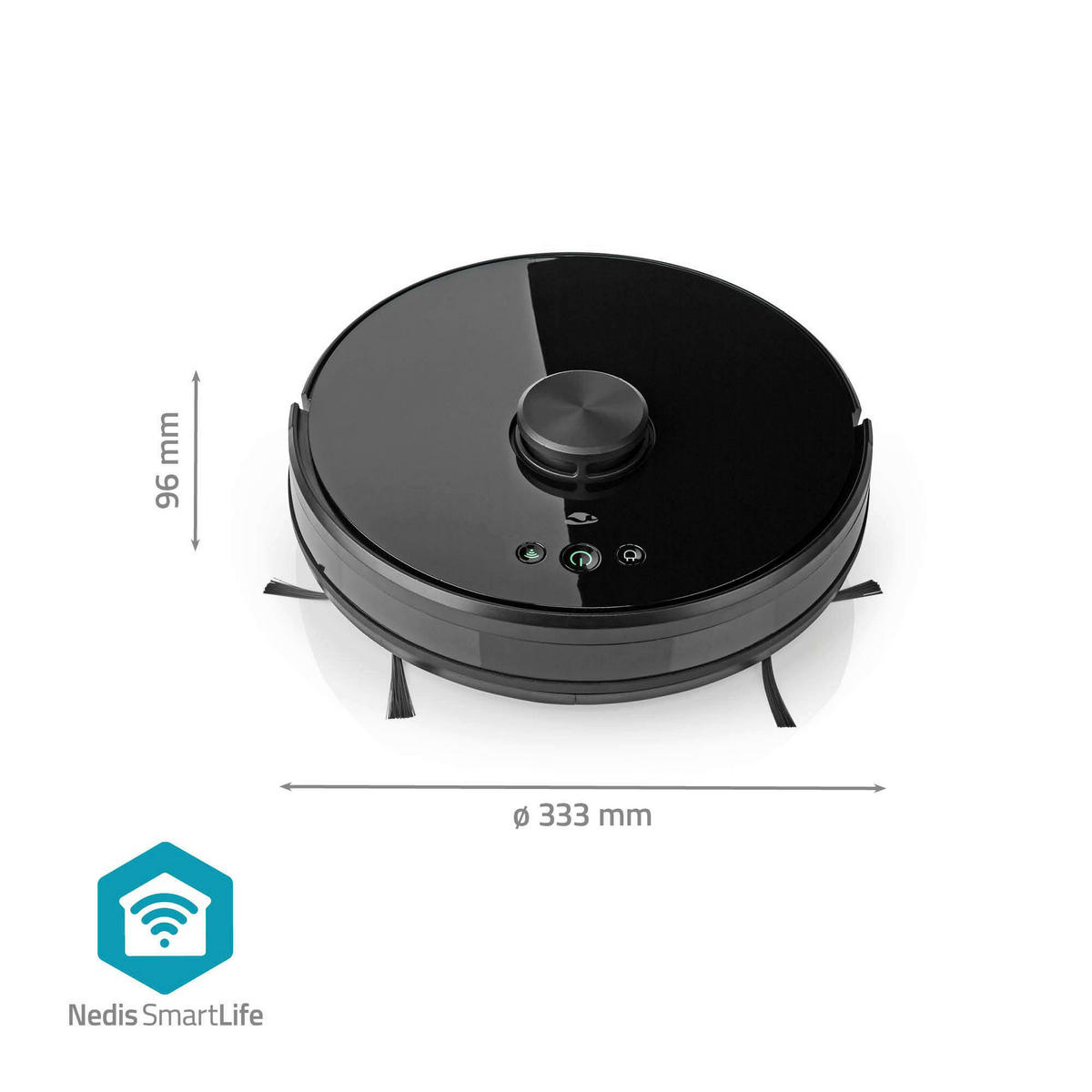 Nedis Roboter-Staubsauger schwarz Polypropylen B/H/L: ca. 33,1x33,3x9,6 cm SmartLife - schwarz (9,60/33,10/33,30cm) - Nedis