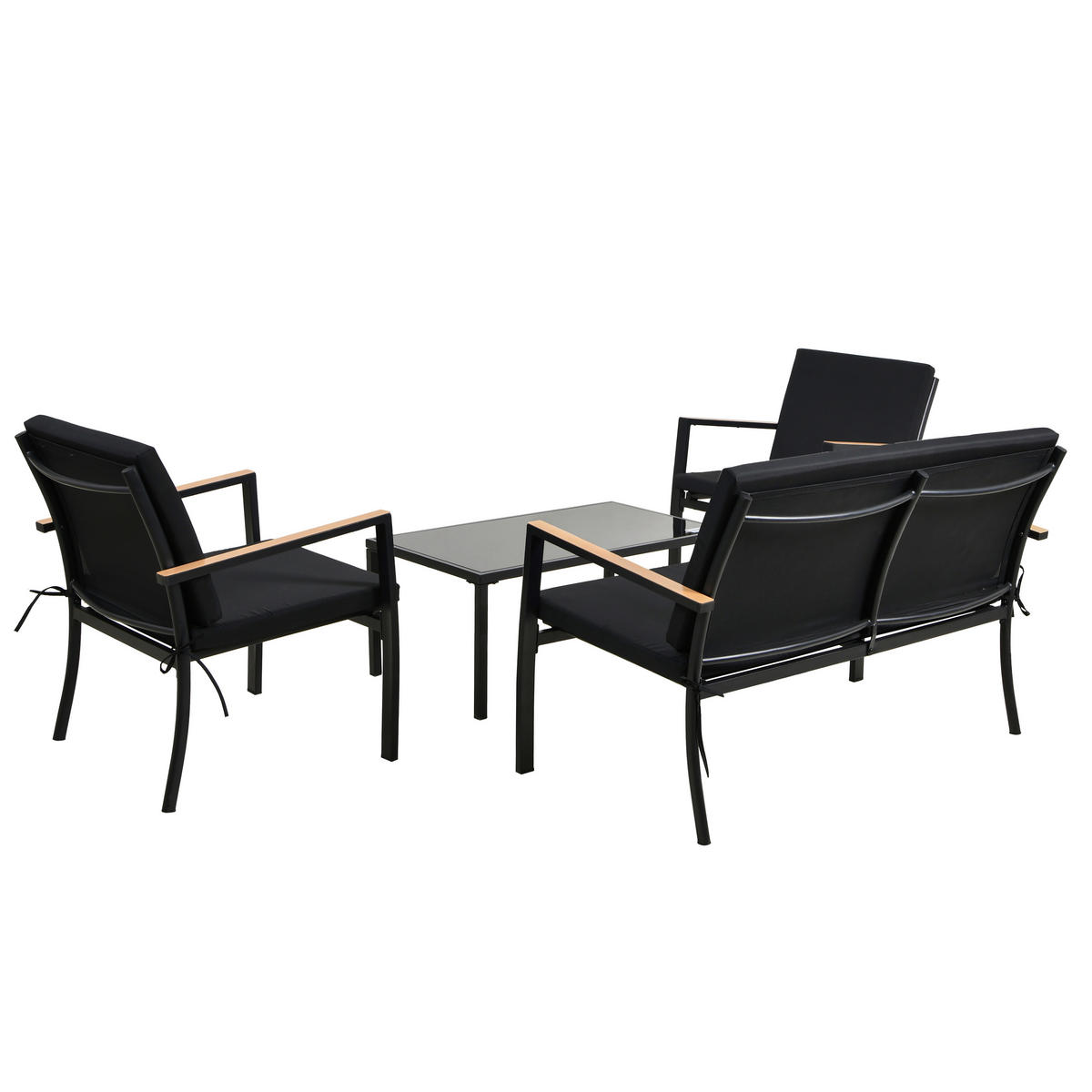 POCOline Gartensitzgruppe Grafon schwarz Stahl Grafon - schwarz - POCOline