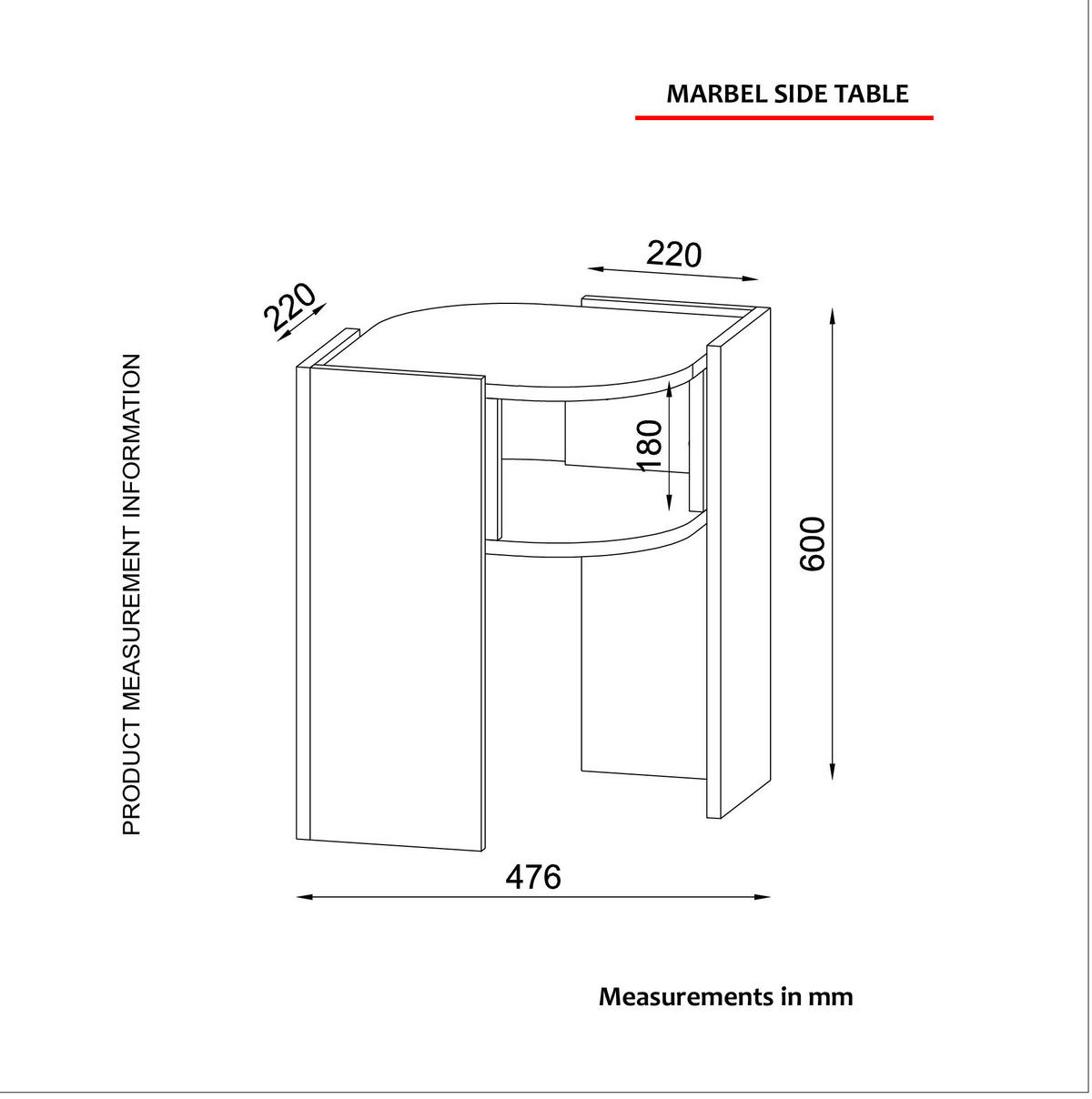 Beistelltisch Marbel walnuss Nachbildung Marmor Optik Spanplatte B/H/T: ca. 47,6x60x22 cm Marbel - walnuss (47,60/60,00/22,00cm) - moebel17