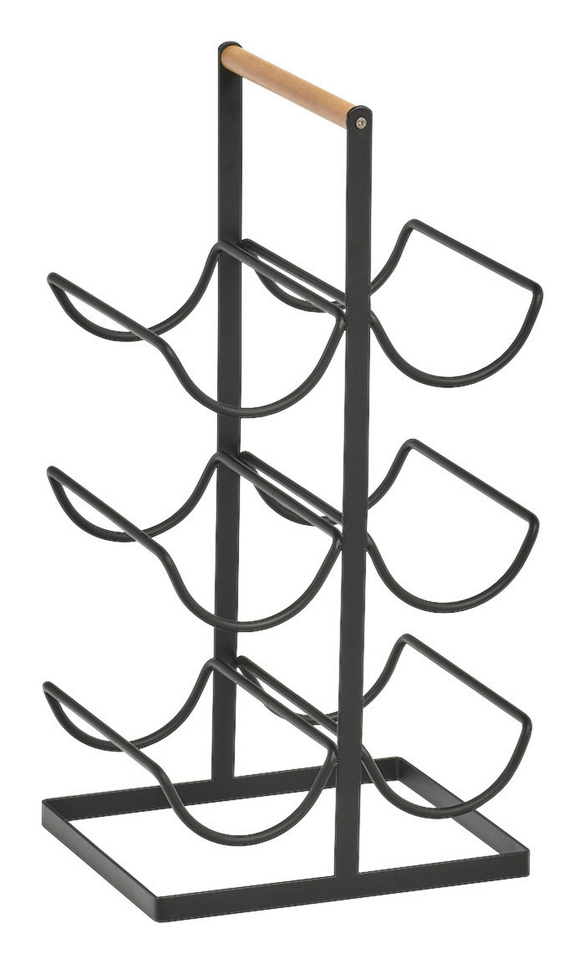 Zeller Weinregal schwarz Metall B/H/T: ca. 23x46x20 cm Weinregal - schwarz (23,00/46,00/20,00cm) - Zeller