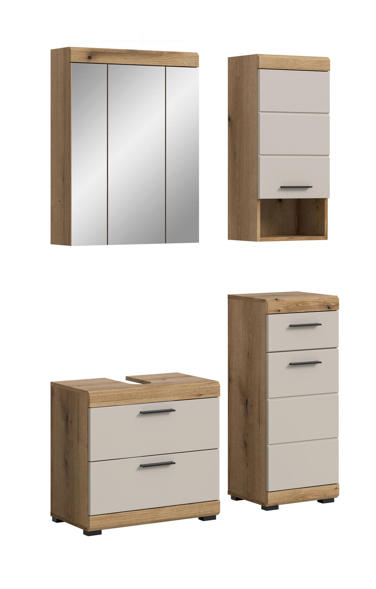 Badezimmer-Set Scout Evoke Oak Nachbildung Kaschmirgrau Nachbildung B/H/T: ca. 112x191x34 cm Scout - Kaschmirgrau (112,00/191,00/34,00cm) - xonox.home