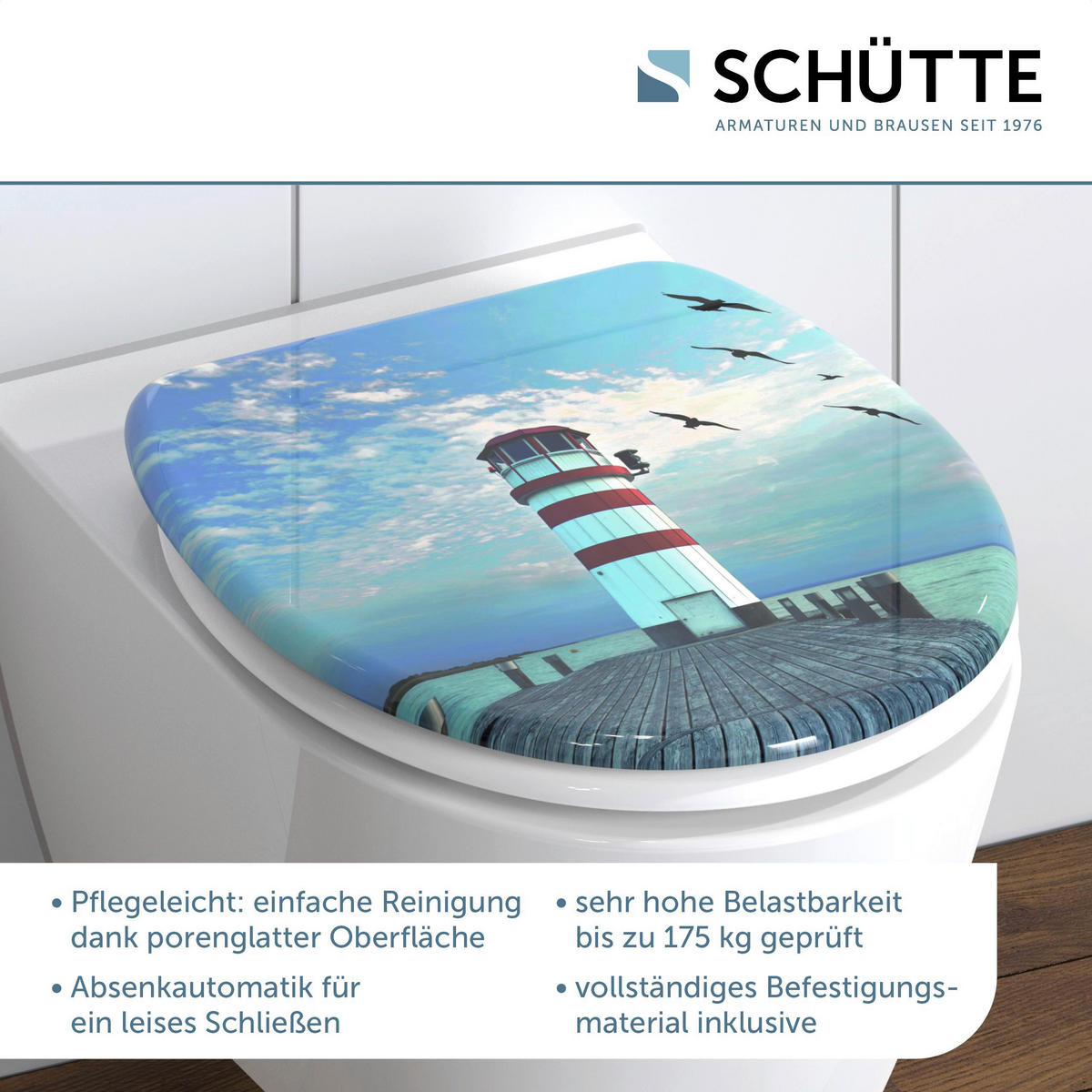 WC-Sitz LIGHTHOUSE Duroplast B/H/T: ca. 37,3x5,5x44,8 cm LIGHTHOUSE - (37,30/5,50/44,80cm) - SCHÜTTE