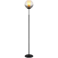 GLOBO Stehleuchte BARRY 15749S schwarz Rauch Metall H/D: ca. 154,5x25 cm E27 1 Brennstellen BARRY - schwarz/Rauch (25,00/154,50cm) - GLOBO