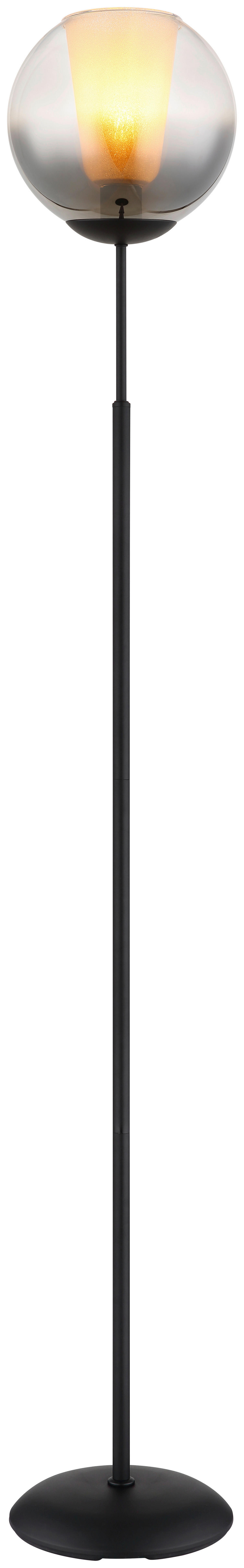 GLOBO Stehleuchte BARRY 15749S schwarz Rauch Metall H/D: ca. 154,5x25 cm E27 1 Brennstellen BARRY - schwarz/Rauch (25,00/154,50cm) - GLOBO