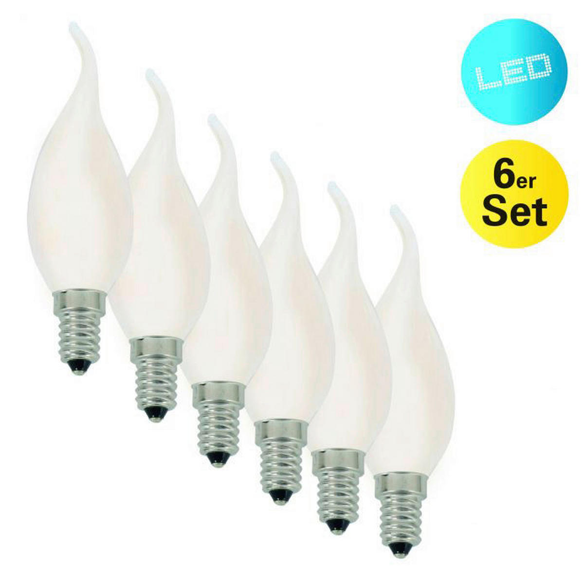 Näve Leuchten LED-Windstoßkerze 6er-Set NV4134206 6er Pack E14 LED-Windstoßkerze 6er-Set - (3,50/12,30cm) - Näve Leuchten
