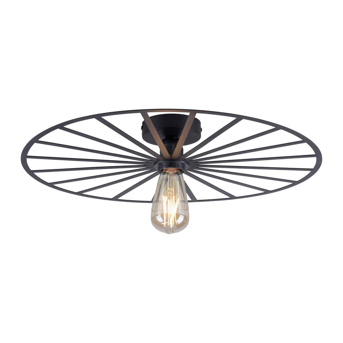 Just Light Wand-/Deckenleuchte SPIKE 15636-18 schwarz Metall H/D: ca. 9x50 cm E27 1 Brennstellen SPIKE - schwarz (50,00/9,00cm) - Just Light