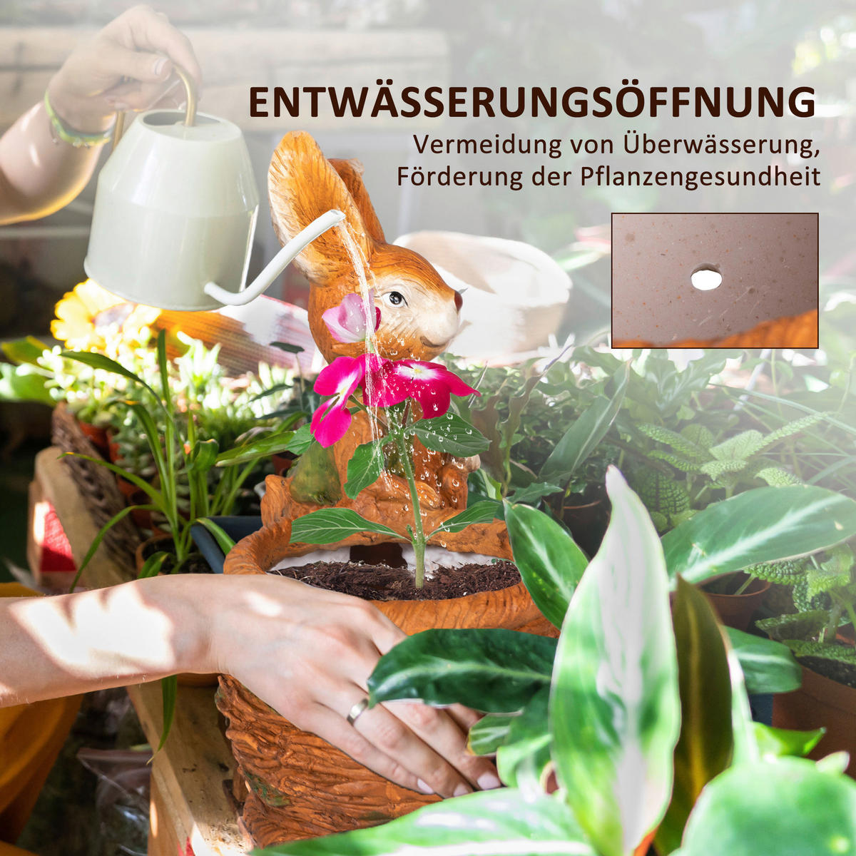 Outsunny Blumentopf braun Metall B/H/L: ca. 27x50x45 cm Blumentopf - braun (45,00/27,00/50,00cm) - Outsunny