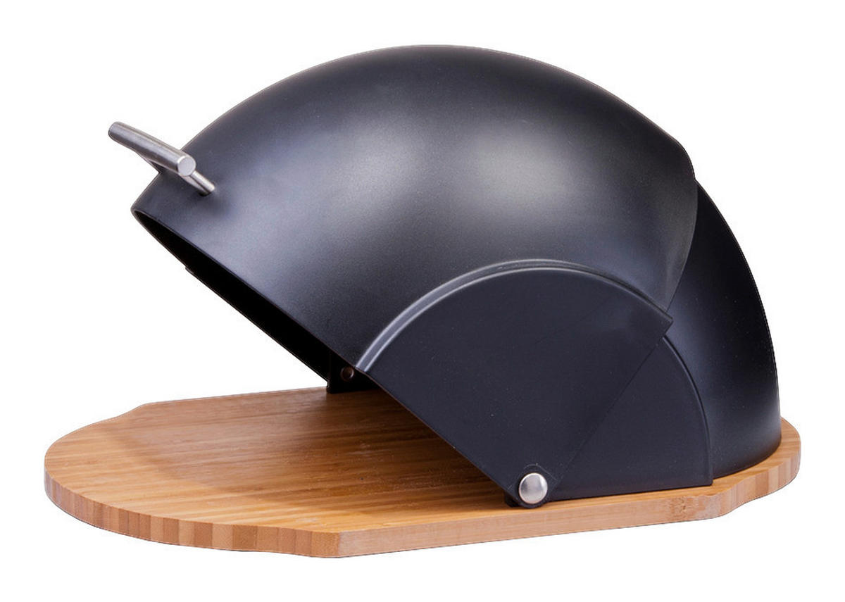 Zeller Brotkasten schwarz Kunststoff B/H/L: ca. 26x20,5x37 cm Brotkasten - natur/schwarz (37,00/26,00/20,50cm) - Zeller