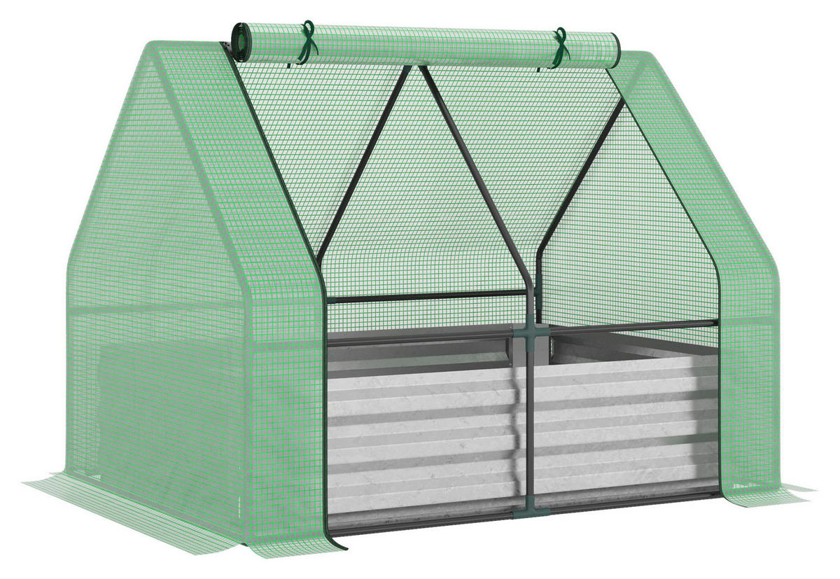 Outsunny Tür zum Aufrollen B/H/L: ca. 95x92x127 cm Foliengewächshaus 845-520SR - grün (127,00/95,00/92,00cm) - Outsunny
